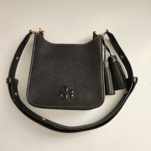 Tory Burch Thea Mini Leather Shoulder Bag With Tassels